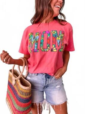 NEW OLIVER & OTIS tropical mom graphic tee in watermelon